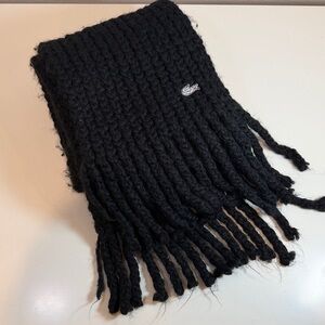 Lacoste Black Chunky Knit Scarf